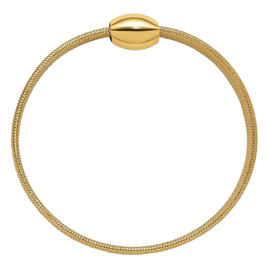14-karätiges Gelbgold-Mesh-Armband zum Überziehen – 9 mm