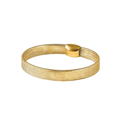 14-karätiges Gelbgold-Mesh-Armband zum Überziehen – 9 mm