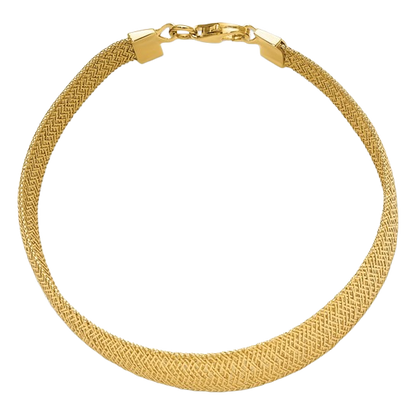 14-karätiges, poliertes, gewebtes Armband aus Gelbgold mit abgestufter Kuppelform