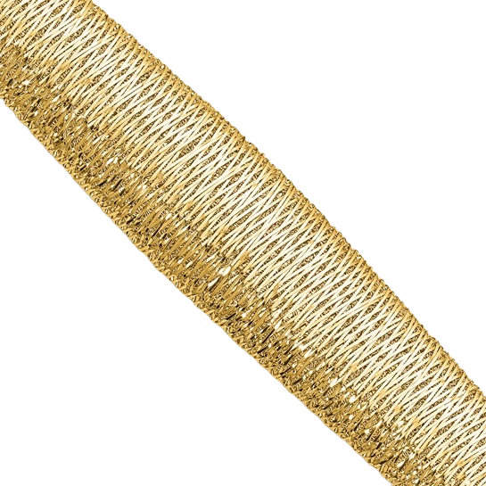 14-karätiges, poliertes, gewebtes Armband aus Gelbgold mit abgestufter Kuppelform