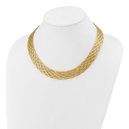 Geflochtene Netzkette aus 14-karätigem Gelbgold