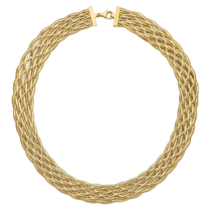 Geflochtene Netzkette aus 14-karätigem Gelbgold