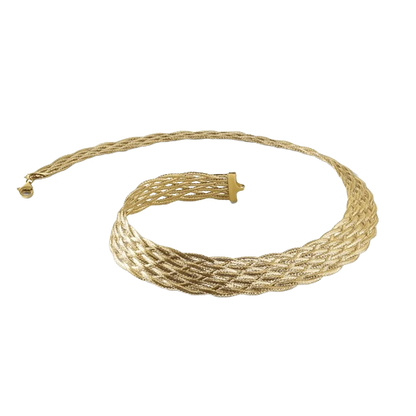 Geflochtene Netzkette aus 14-karätigem Gelbgold