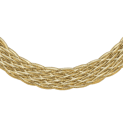 Geflochtene Netzkette aus 14-karätigem Gelbgold