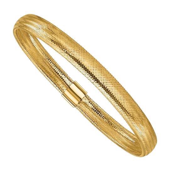 Stretch-Armband aus 14-karätigem Gelbgold zum Überziehen