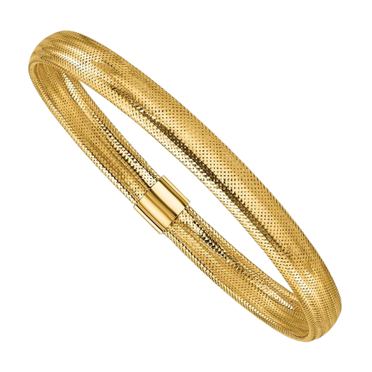Stretch-Armband aus 14-karätigem Gelbgold zum Überziehen