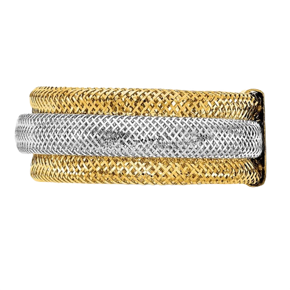 14-karätiger zweifarbiger, mehrlagiger Gold-Stretchring – 9 mm