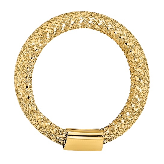 14K Gold Wide Mesh Stretchring