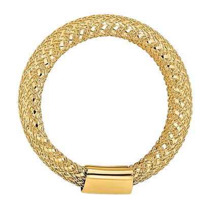 14K Gold Wide Mesh Stretchring