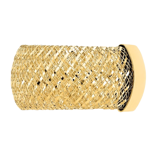 14K Gold Wide Mesh Stretchring