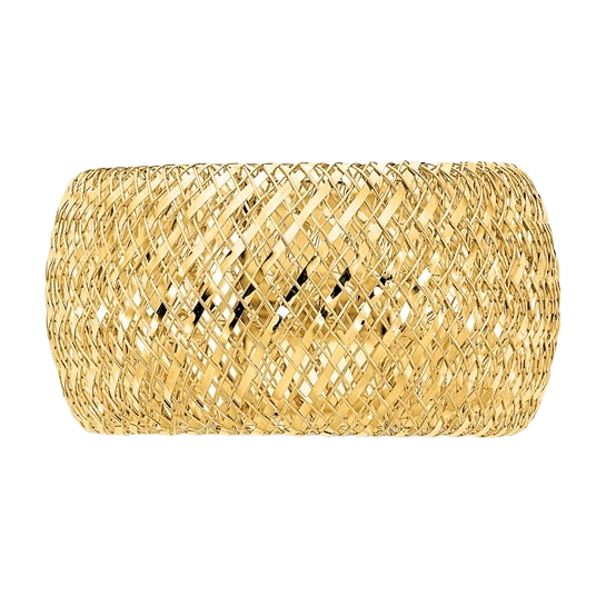 14K Gold Wide Mesh Stretchring