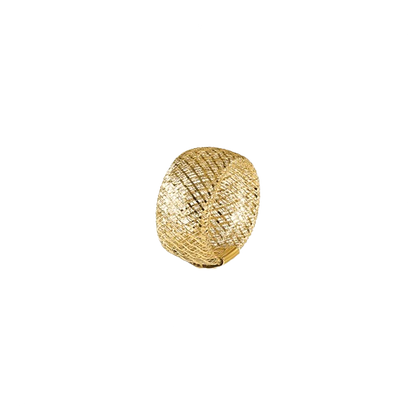 14K Gold Wide Mesh Stretchring