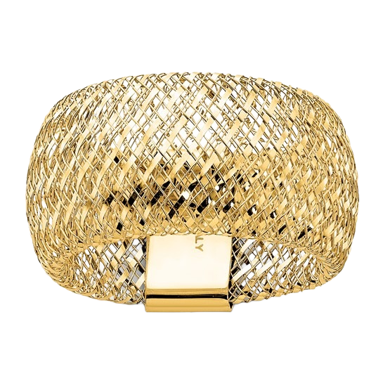 14K Gold Wide Mesh Stretchring
