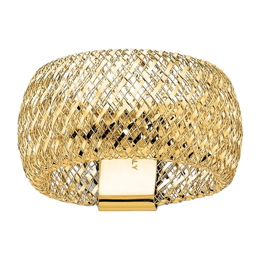 14K Gold Wide Mesh Stretchring