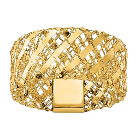 14K gewebter Stretchring