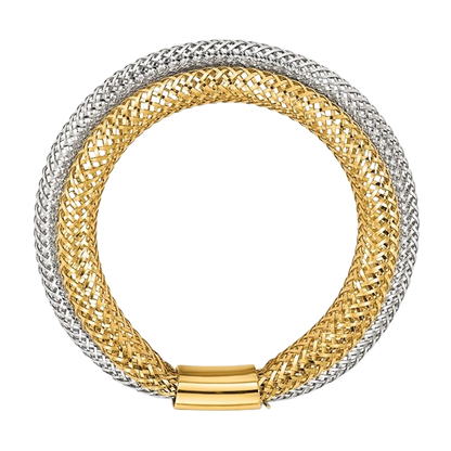 14-karätiger zweifarbiger, mehrlagiger Gold-Stretchring – 5 mm