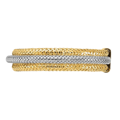14-karätiger zweifarbiger, mehrlagiger Gold-Stretchring – 5 mm