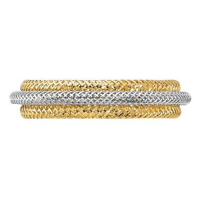 14-karätiger zweifarbiger, mehrlagiger Gold-Stretchring – 5 mm
