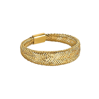 Verjüngter Netzring aus 14-karätigem Gelbgold