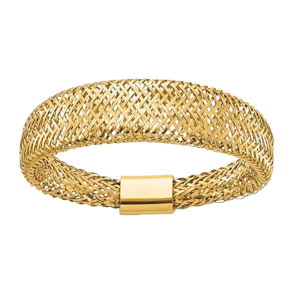 Verjüngter Netzring aus 14-karätigem Gelbgold