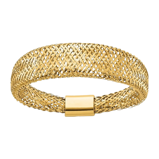 Verjüngter Netzring aus 14-karätigem Gelbgold