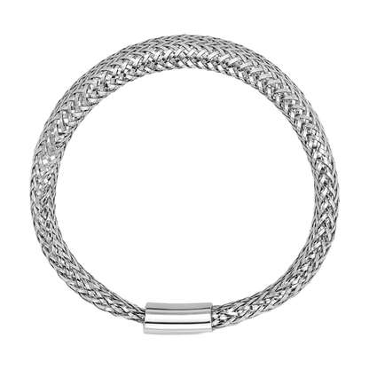 Verjüngter Netzring aus 14-karätigem Weißgold