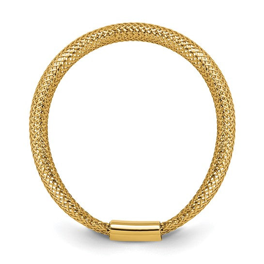 14K Yellow Gold Mesh Stretch Ring