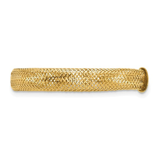 14K Yellow Gold Mesh Stretch Ring