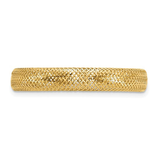 14K Yellow Gold Mesh Stretch Ring
