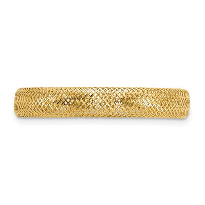 14K Yellow Gold Mesh Stretch Ring