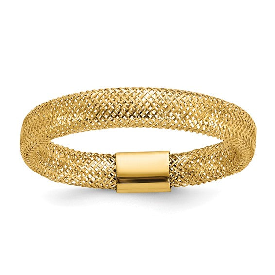 14K Yellow Gold Mesh Stretch Ring