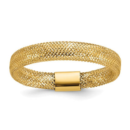 14K Yellow Gold Mesh Stretch Ring