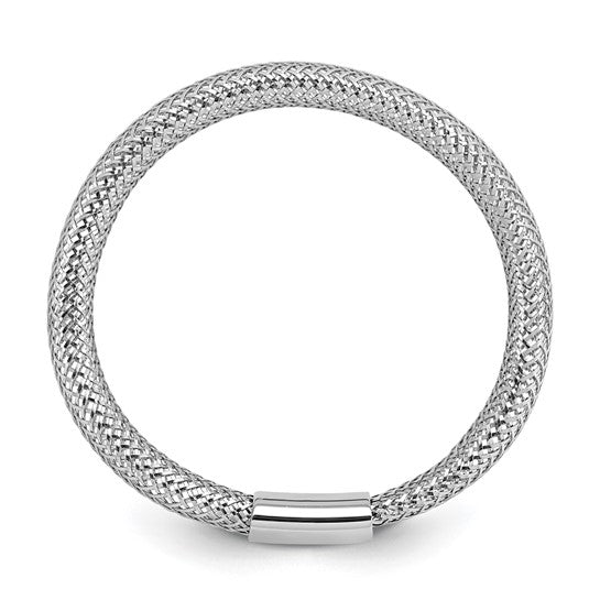 14K White Gold Mesh Stretch Ring