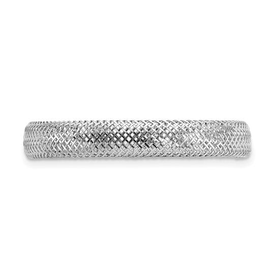 14K White Gold Mesh Stretch Ring