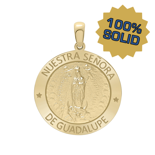 Medaillon Unserer Lieben Frau von Guadalupe aus 14-karätigem Gelbgold - Virgen de Guadalupe