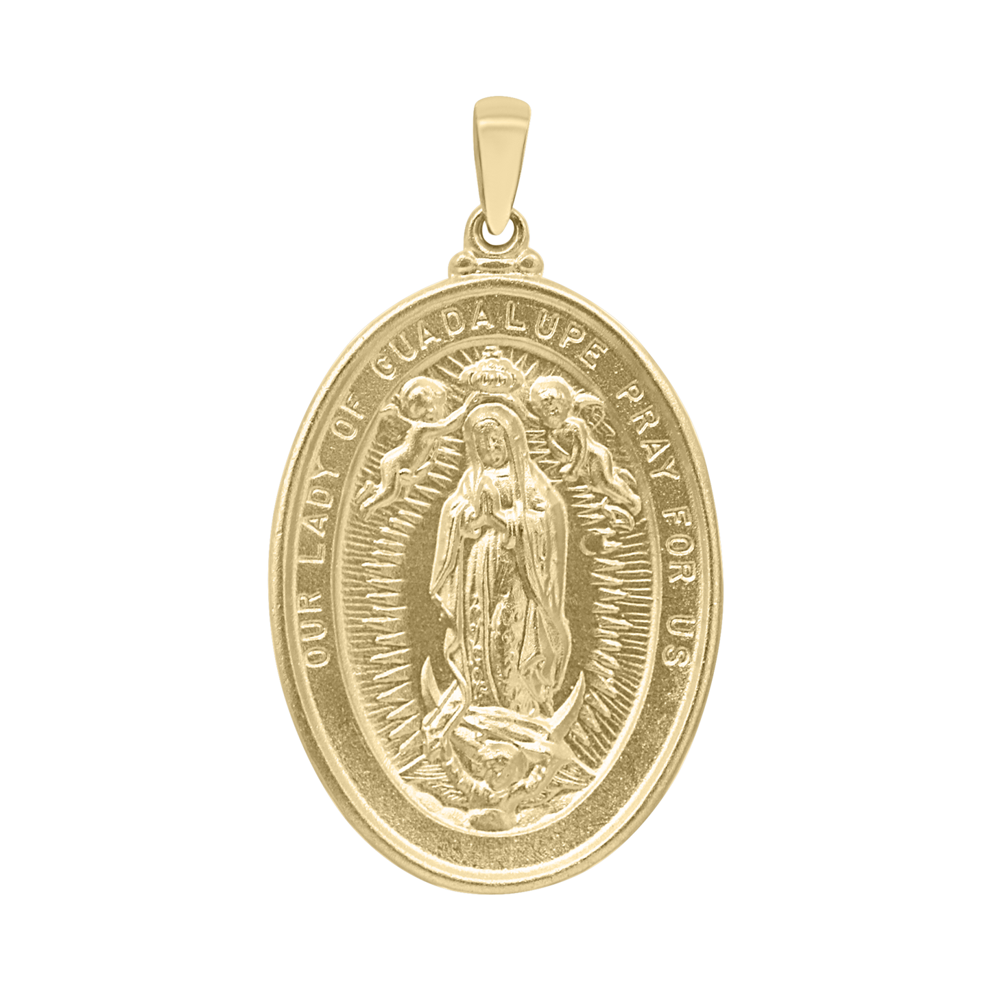 Ovales Medaillon Unserer Lieben Frau von Guadalupe aus 14-karätigem Gelbgold - Virgen de Guadalupe