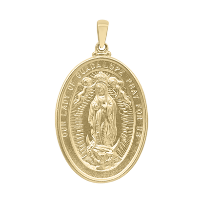 Ovales Medaillon Unserer Lieben Frau von Guadalupe aus 14-karätigem Gelbgold - Virgen de Guadalupe