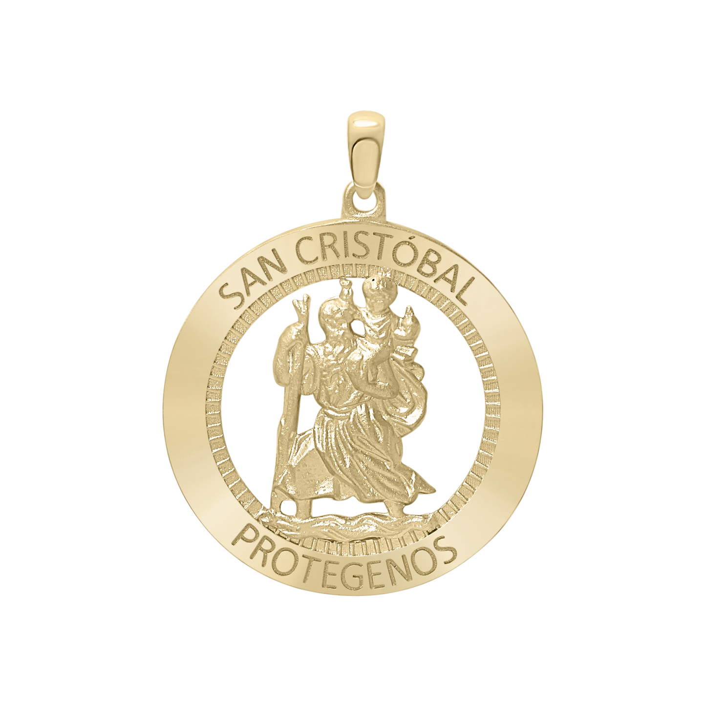 Medaillon des Heiligen Christophorus aus 14-karätigem Gelbgold - San Cristóbal Protégenos