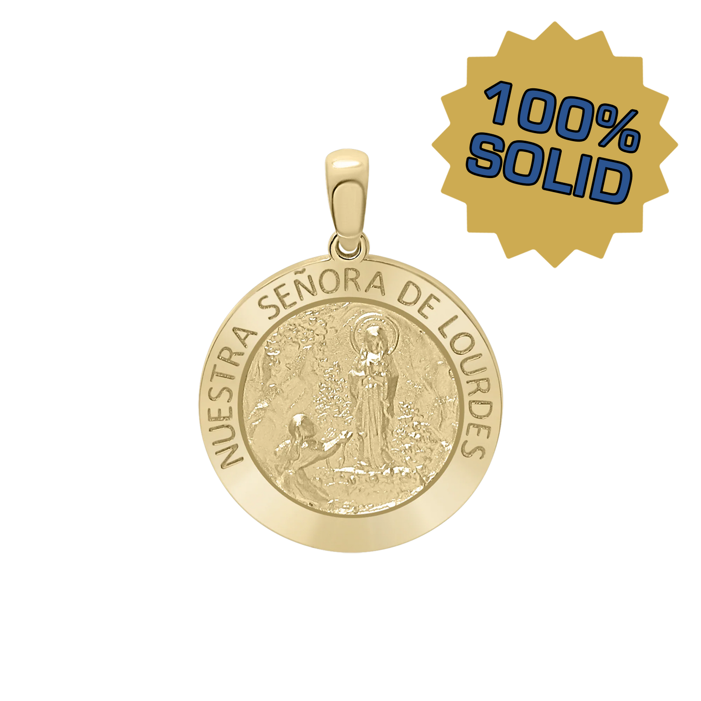 Medaillon Unserer Lieben Frau von Lourdes aus 14 Karat Gelbgold – Nuestra Señora de Lourdes
