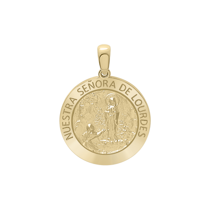 Medaillon Unserer Lieben Frau von Lourdes aus 14 Karat Gelbgold – Nuestra Señora de Lourdes