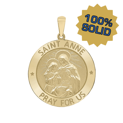 St.-Anna-Medaillon aus 14-karätigem Gelbgold – Santa Ana