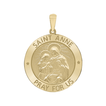 St.-Anna-Medaillon aus 14-karätigem Gelbgold – Santa Ana