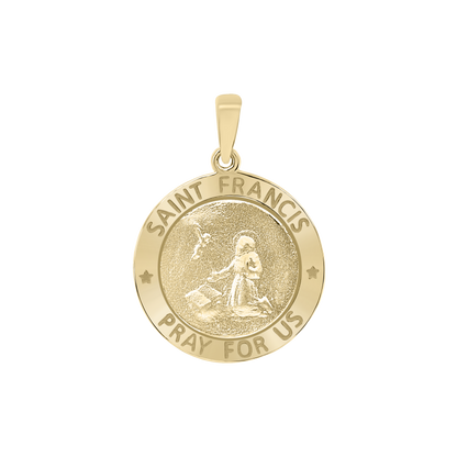 Medaille des Heiligen Franz von Assisi aus 14-karätigem Gelbgold – San Francisco