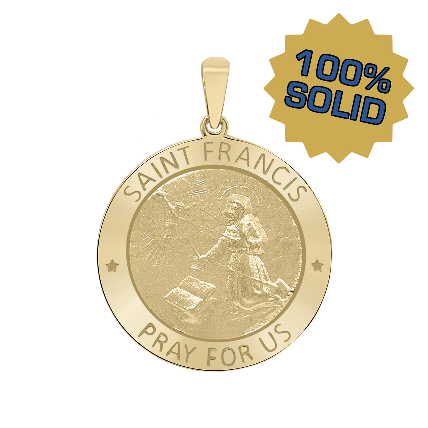 Medaille des Heiligen Franz von Assisi aus 14-karätigem Gelbgold – San Francisco