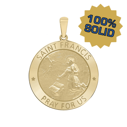 Medaille des Heiligen Franz von Assisi aus 14-karätigem Gelbgold – San Francisco