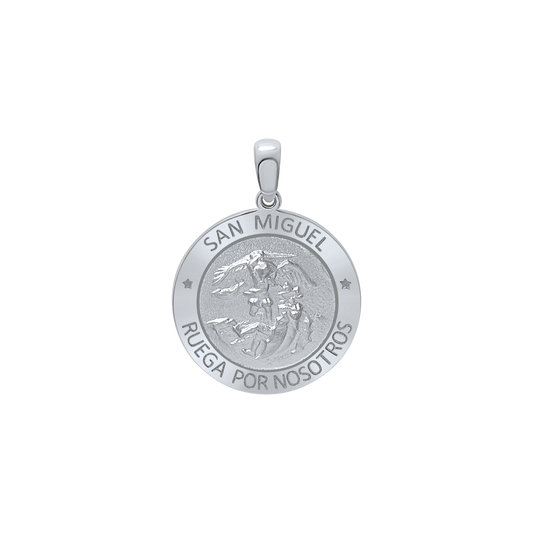 Medaillon-Anhänger mit dem Heiligen Erzengel Michael aus Sterlingsilber - San Miguel