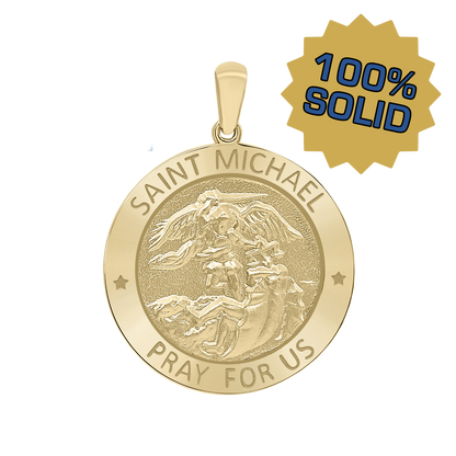Medaillon des Erzengels Michael aus 14-karätigem Gelbgold – San Miguel