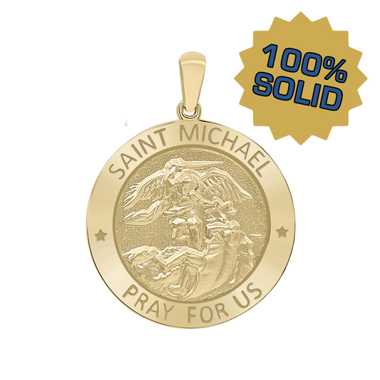 Medaillon des Erzengels Michael aus 14-karätigem Gelbgold – San Miguel