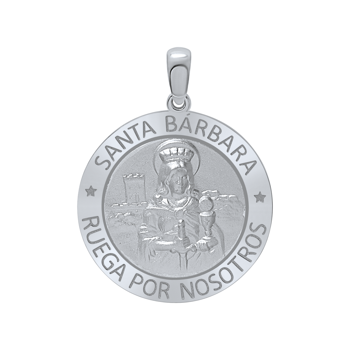 St. Barbara-Medaillon aus Sterlingsilber - Santa Bárbara