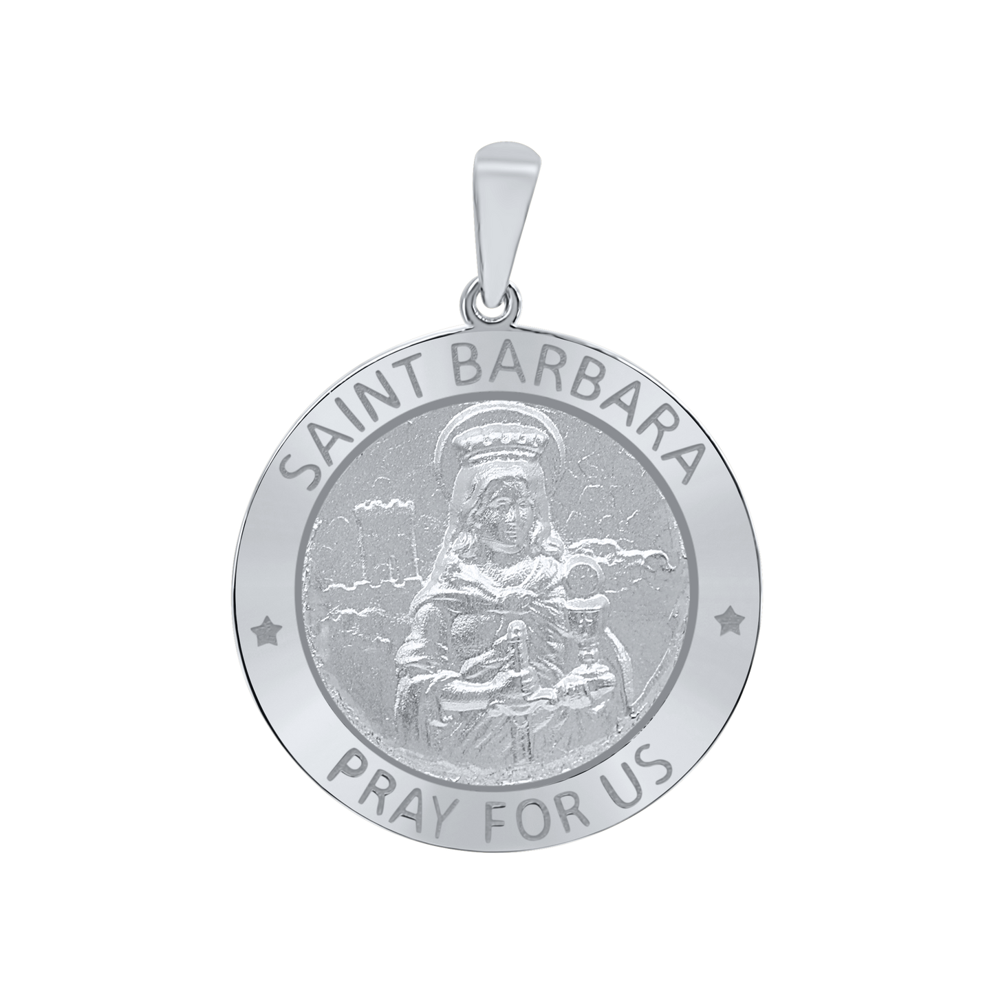 St. Barbara-Medaillon aus Sterlingsilber - Santa Bárbara